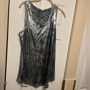 Silver/blue sequin tunic or minidress